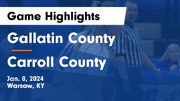 Gallatin County  vs Carroll County  Game Highlights - Jan. 8, 2024