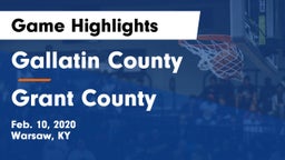 Gallatin County  vs Grant County  Game Highlights - Feb. 10, 2020