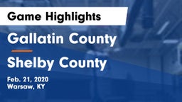 Gallatin County  vs Shelby County  Game Highlights - Feb. 21, 2020