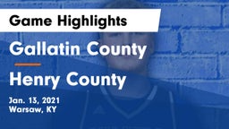 Gallatin County  vs Henry County  Game Highlights - Jan. 13, 2021