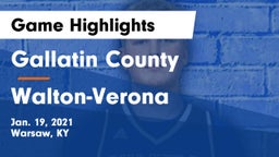 Gallatin County  vs Walton-Verona  Game Highlights - Jan. 19, 2021