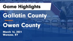 Gallatin County  vs Owen County  Game Highlights - March 16, 2021