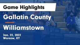 Gallatin County  vs Williamstown  Game Highlights - Jan. 22, 2022