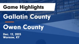 Gallatin County  vs Owen County  Game Highlights - Dec. 12, 2023