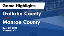 Gallatin County  vs Monroe County  Game Highlights - Dec. 28, 2023