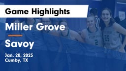 Miller Grove  vs Savoy  Game Highlights - Jan. 20, 2023