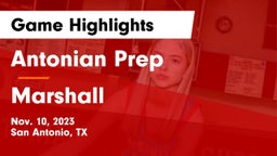 Antonian Prep  vs Marshall  Game Highlights - Nov. 10, 2023
