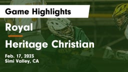 Royal  vs Heritage Christian   Game Highlights - Feb. 17, 2023