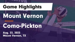 Mount Vernon  vs Como-Pickton  Game Highlights - Aug. 22, 2023