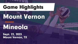 Mount Vernon  vs Mineola  Game Highlights - Sept. 22, 2023