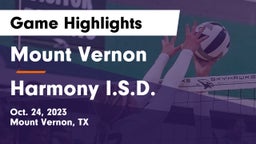 Mount Vernon  vs Harmony I.S.D. Game Highlights - Oct. 24, 2023