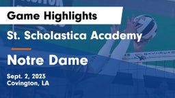 St. Scholastica Academy vs Notre Dame Game Highlights - Sept. 2, 2023