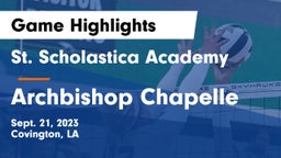 St. Scholastica Academy vs Archbishop Chapelle  Game Highlights - Sept. 21, 2023