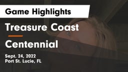 Treasure Coast  vs Centennial  Game Highlights - Sept. 24, 2022