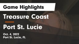 Treasure Coast  vs Port St. Lucie  Game Highlights - Oct. 4, 2022