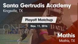 Matchup: Santa Gertrudis vs. Mathis  2016