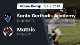 Recap: Santa Gertrudis Academy vs. Mathis  2019