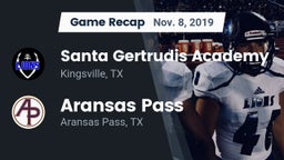 Recap: Santa Gertrudis Academy vs. Aransas Pass  2019