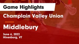 Champlain Valley Union  vs Middlebury  Game Highlights - June 6, 2022
