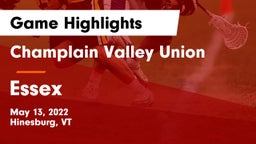 Champlain Valley Union  vs Essex  Game Highlights - May 13, 2022