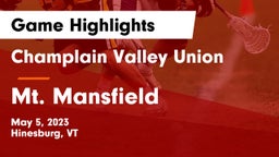 Champlain Valley Union  vs Mt. Mansfield Game Highlights - May 5, 2023