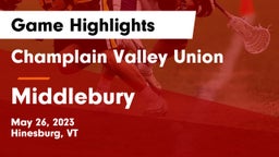 Champlain Valley Union  vs Middlebury  Game Highlights - May 26, 2023
