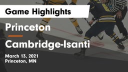 Princeton  vs Cambridge-Isanti  Game Highlights - March 13, 2021