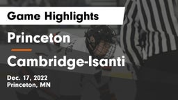 Princeton  vs Cambridge-Isanti  Game Highlights - Dec. 17, 2022