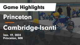 Princeton  vs Cambridge-Isanti  Game Highlights - Jan. 19, 2024