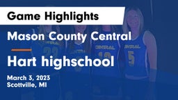 Mason County Central  vs Hart highschool Game Highlights - March 3, 2023