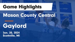 Mason County Central  vs Gaylord  Game Highlights - Jan. 20, 2024