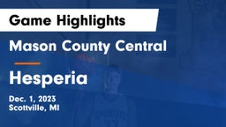 Mason County Central  vs Hesperia  Game Highlights - Dec. 1, 2023