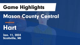 Mason County Central  vs Hart  Game Highlights - Jan. 11, 2024