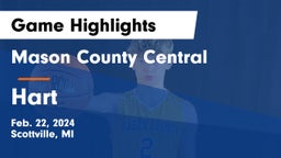 Mason County Central  vs Hart  Game Highlights - Feb. 22, 2024