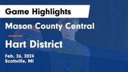 Mason County Central  vs Hart District Game Highlights - Feb. 26, 2024