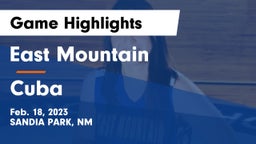 East Mountain  vs Cuba Game Highlights - Feb. 18, 2023