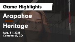 Arapahoe  vs Heritage  Game Highlights - Aug. 31, 2023