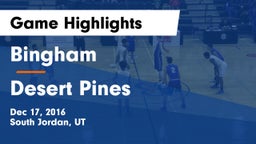 Bingham  vs Desert Pines  Game Highlights - Dec 17, 2016