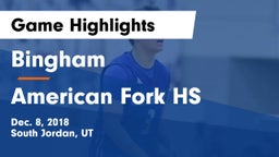 Bingham  vs American Fork HS Game Highlights - Dec. 8, 2018