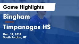 Bingham  vs Timpanogos HS Game Highlights - Dec. 14, 2018