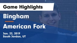 Bingham  vs American Fork Game Highlights - Jan. 22, 2019
