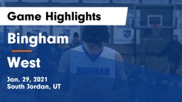 Bingham  vs West  Game Highlights - Jan. 29, 2021