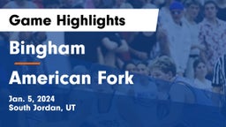 Bingham  vs American Fork  Game Highlights - Jan. 5, 2024