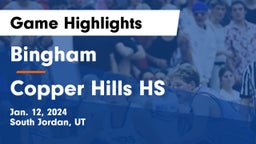Bingham  vs Copper Hills HS Game Highlights - Jan. 12, 2024