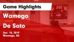 Wamego  vs De Soto  Game Highlights - Jan. 18, 2019