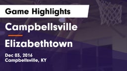 Campbellsville  vs Elizabethtown  Game Highlights - Dec 03, 2016