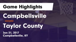 Campbellsville  vs Taylor County  Game Highlights - Jan 31, 2017