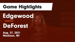 Edgewood  vs DeForest  Game Highlights - Aug. 27, 2021