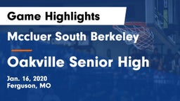 Mccluer South Berkeley vs Oakville Senior High Game Highlights - Jan. 16, 2020