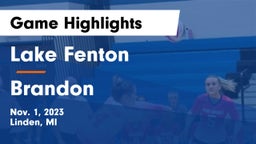 Lake Fenton  vs Brandon  Game Highlights - Nov. 1, 2023